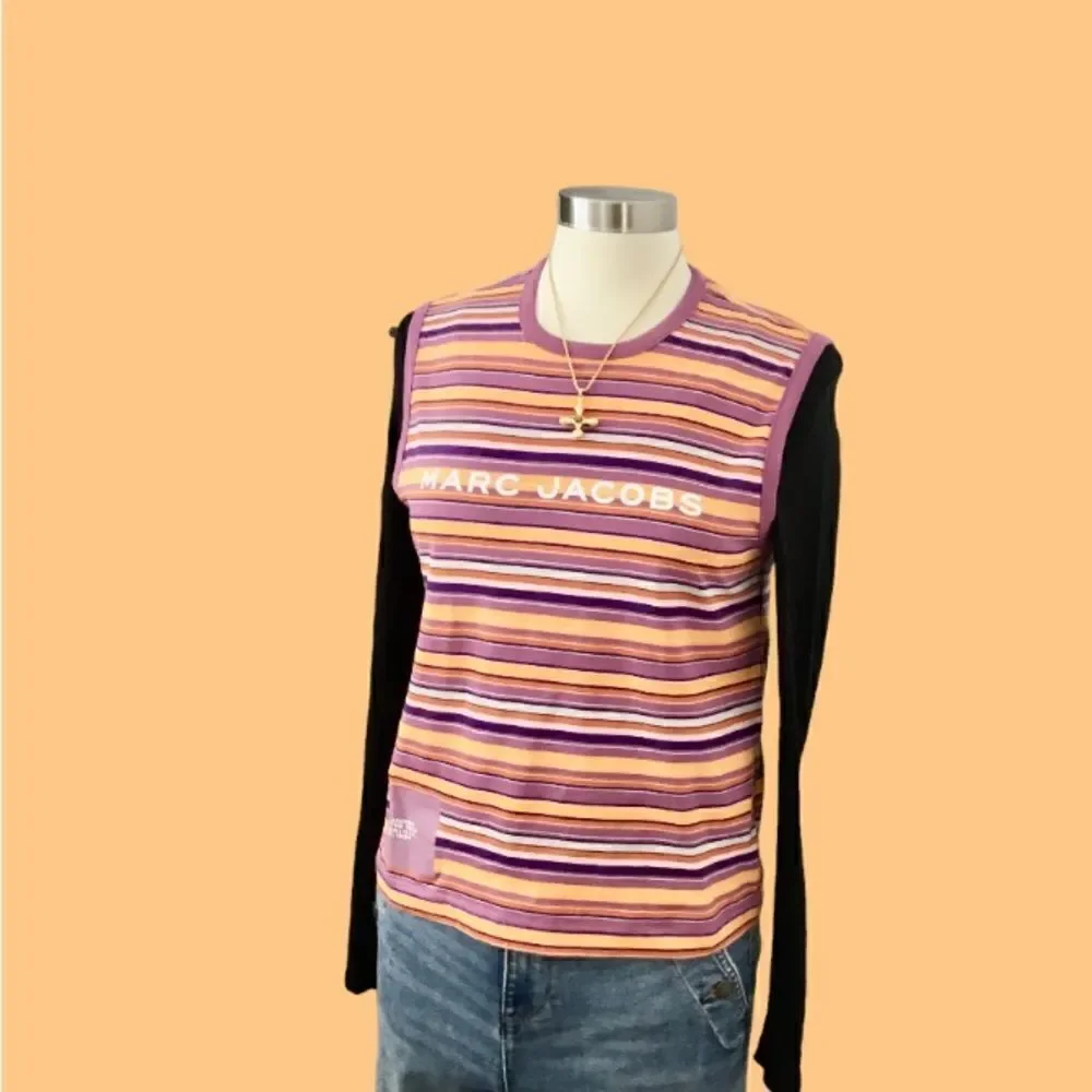 MARC JACOBS HORIZONTAL STRIPES LOGO TANK SIZE LARGE - Picture 3 of 8